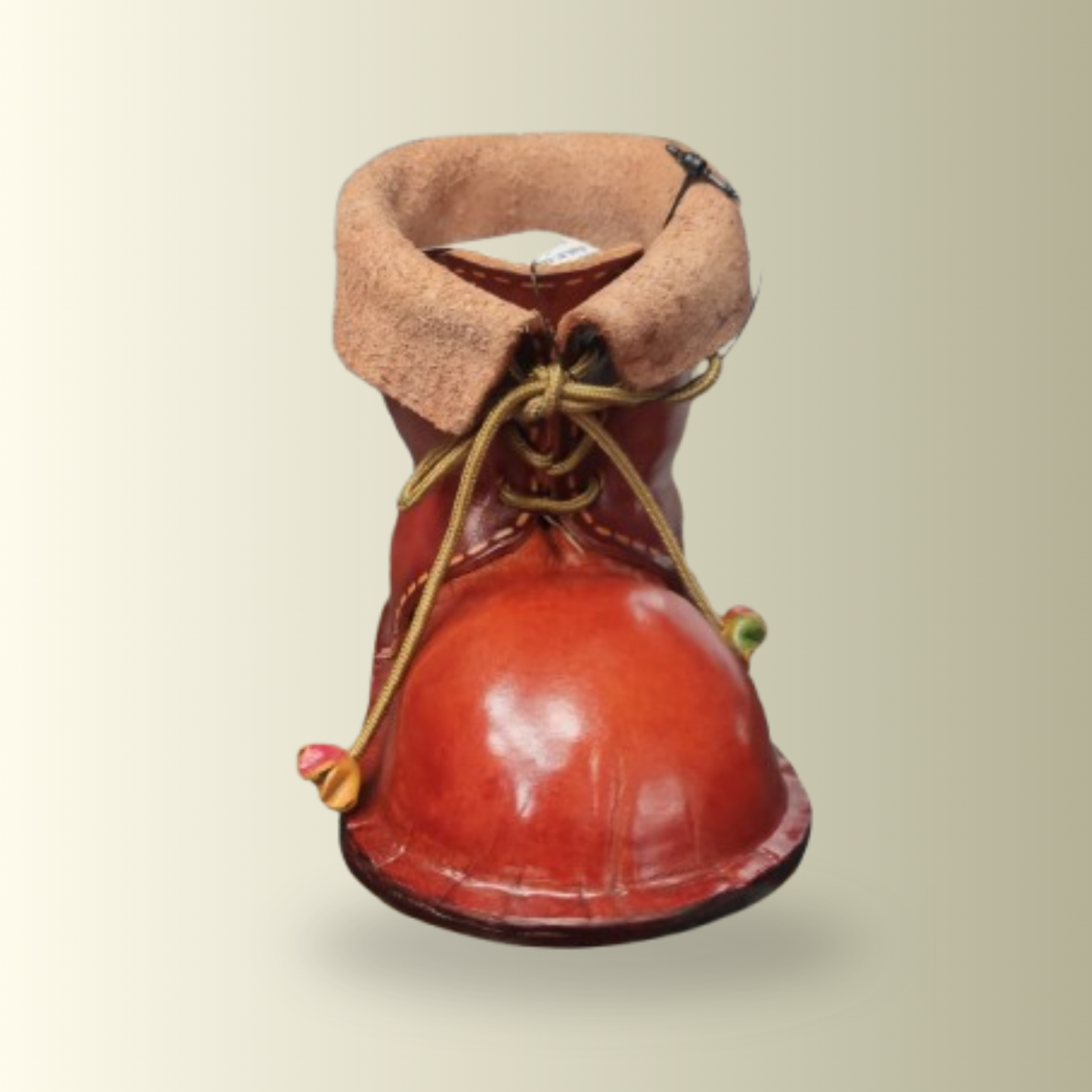 Brown Leather Boot Pencil Holder