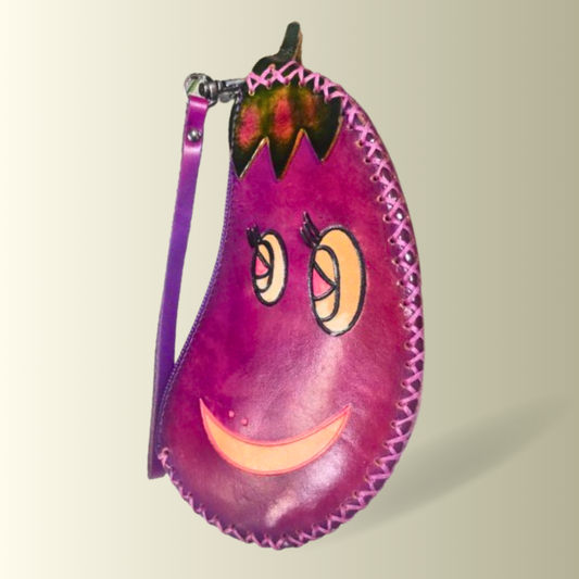 Smile Eggplant Coin Purse