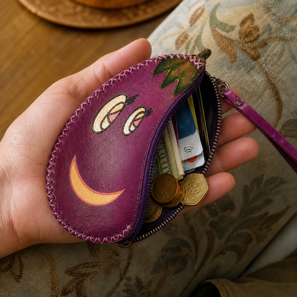 Classic Eggplant Coin Purse