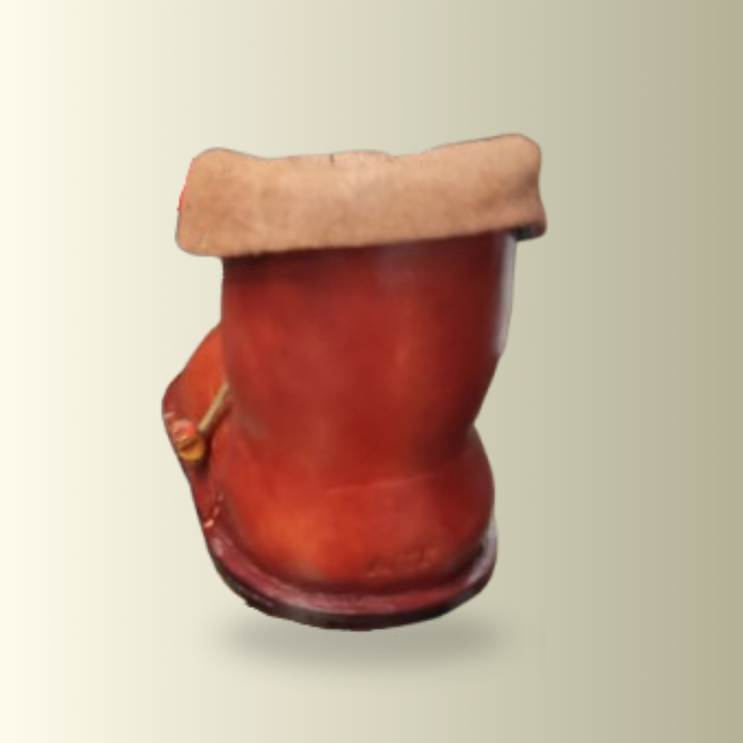 Brown Leather Boot Pencil Holder