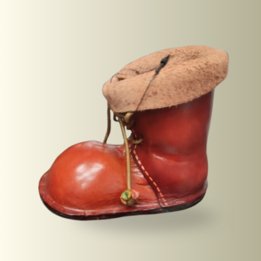 Brown Leather Boot Pencil Holder