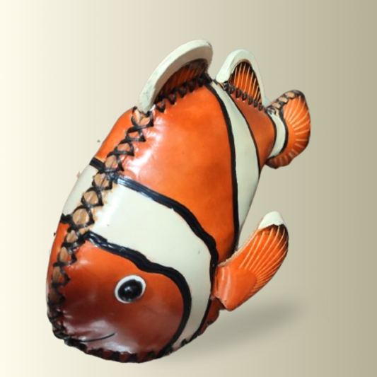 Orange Fish Leather Piggy Bank