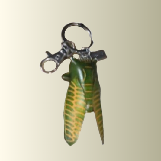 Green Leather Fly Keychain