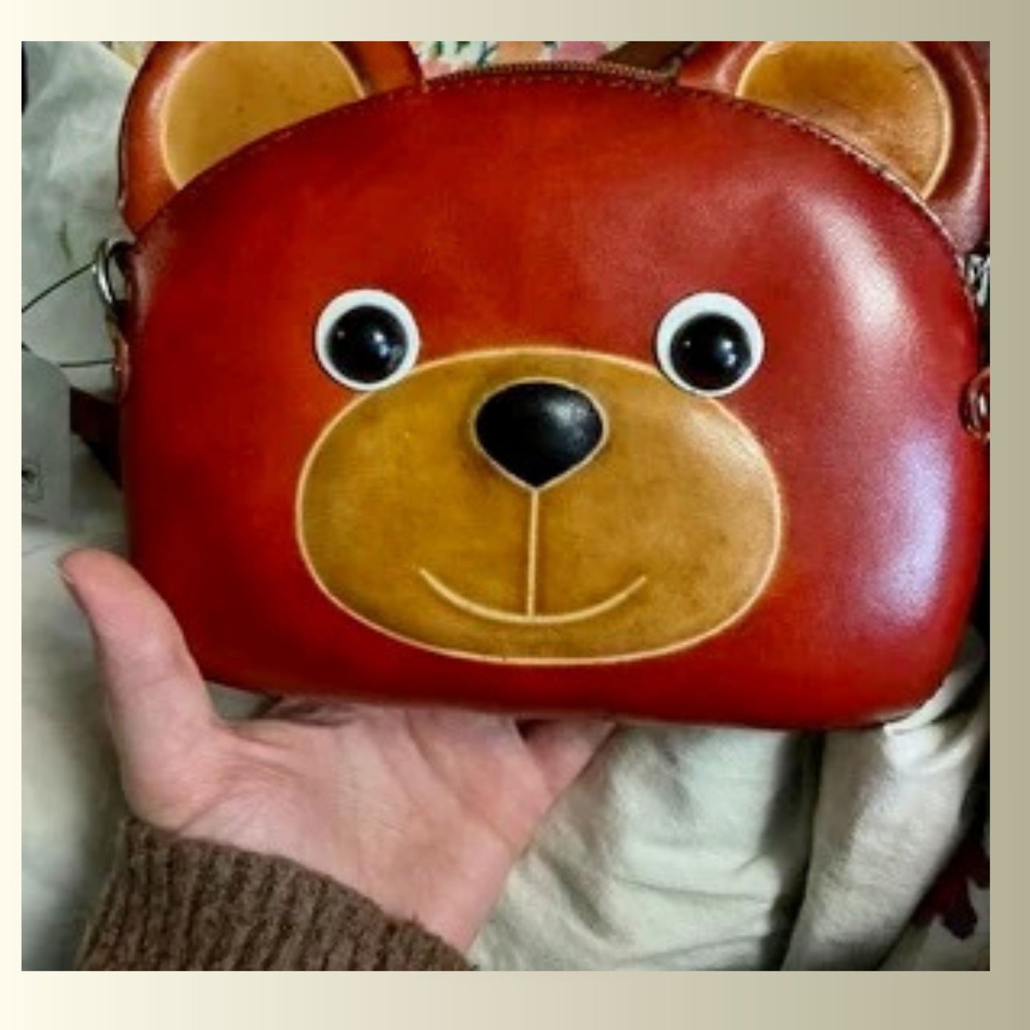 Teddy Bear Leather Bag